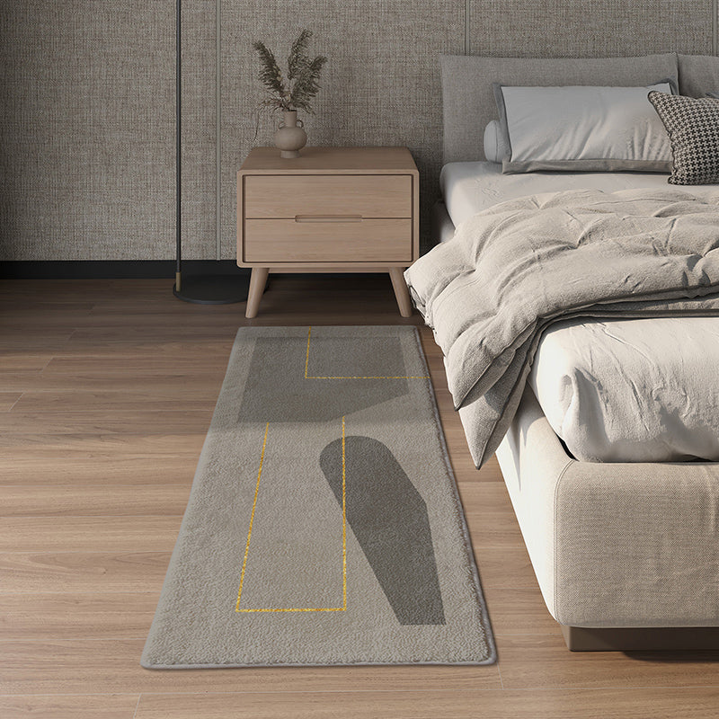 Grijs geometrisch patroon tapijt Modern polyester gebied Rug vlekbestendig vloerkleed voor slaapkamer