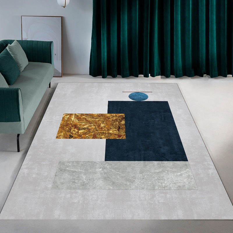 Gouden Circle Rug Polyester Modern Indoor Tapijt Non-slip achterste tapijt voor woningdecoratie