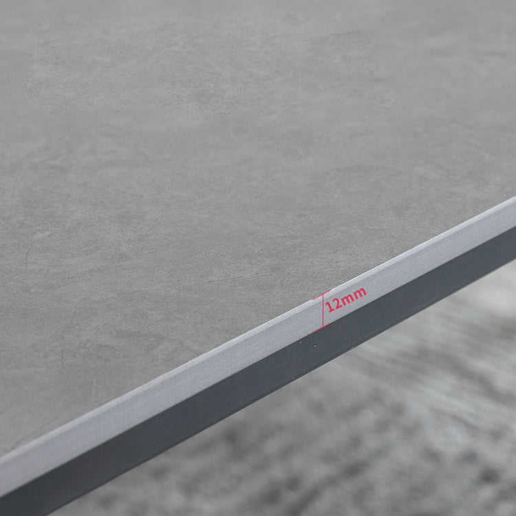 Mesa de comedor de piedra sinterizada de estilo industrial Mesa Base Metálica Mesa Rectángulo