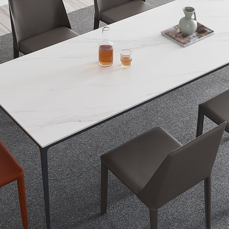 Mesa de comedor de piedra sinterizada de estilo industrial Mesa Base Metálica Mesa Rectángulo