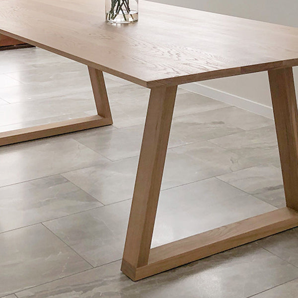 Tavolo da pranzo in legno massiccio glam kaki tavolo da pranzo cucina rettangolo con doppia basi di piedistallo