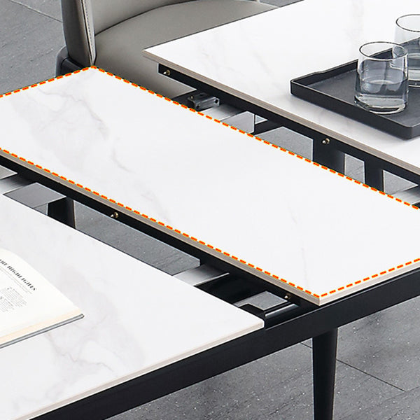 4-foot Stone Dinette Table Industrial Style Rectangle Dining Table with Drop Leaf