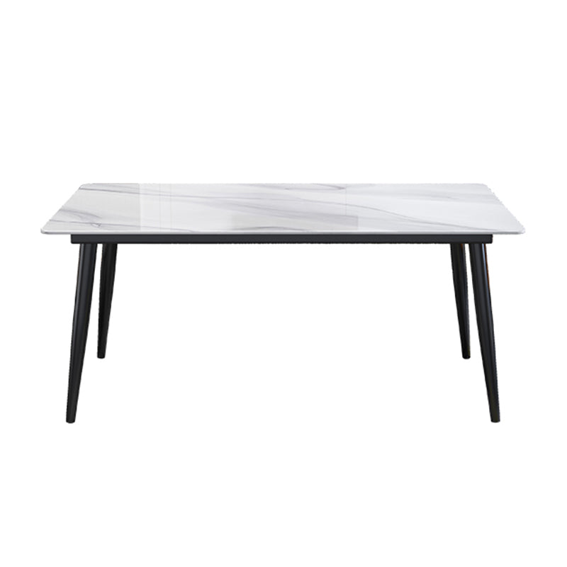 Table à manger en pierre industrielle industrielle table rectangle de base en acier en carbone pour la maison