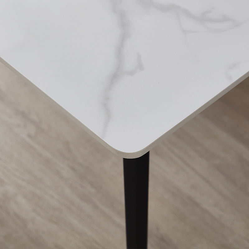 Industrial Sintered Stone 55 "breiter Esstisch Rechteckform Tabelle mit 4 Beinen Basis