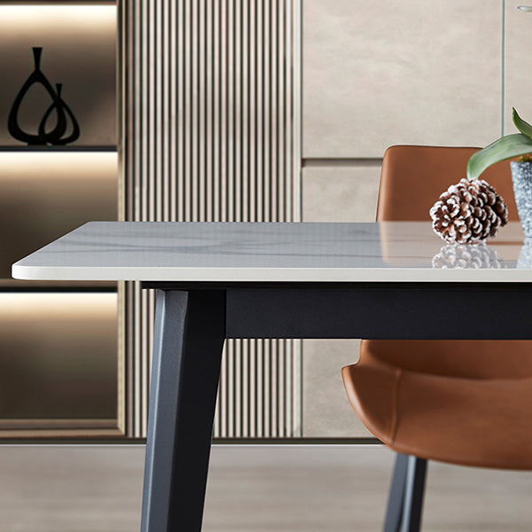 Industrial Sintered Stone 55 "breiter Esstisch Rechteckform Tabelle mit 4 Beinen Basis