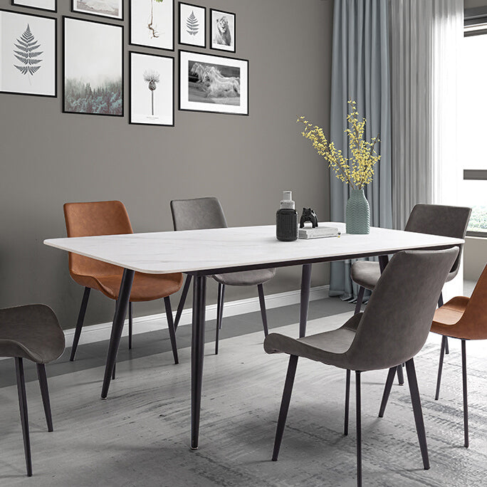 Rechteck zweifarbige Esstisch Sintered Stone Tisch Industrie mit 4 Beinen