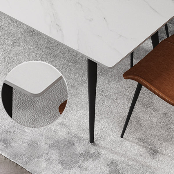 Rechteck zweifarbige Esstisch Sintered Stone Tisch Industrie mit 4 Beinen