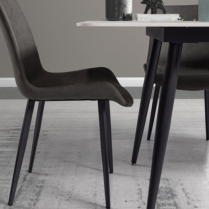 Rechteck zweifarbige Esstisch Sintered Stone Tisch Industrie mit 4 Beinen