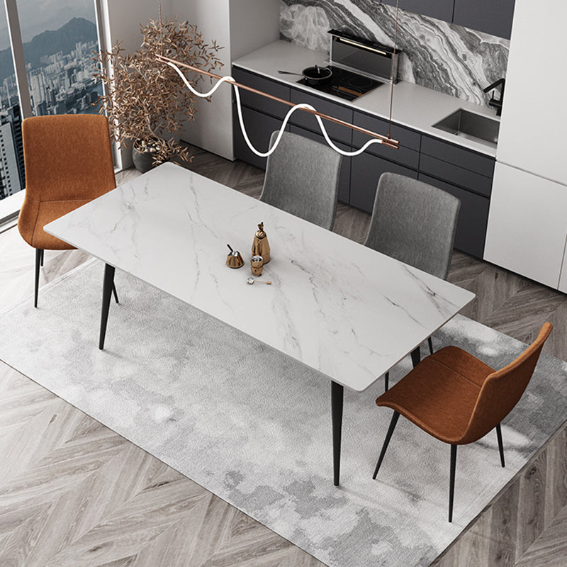 Rechteck zweifarbige Esstisch Sintered Stone Tisch Industrie mit 4 Beinen