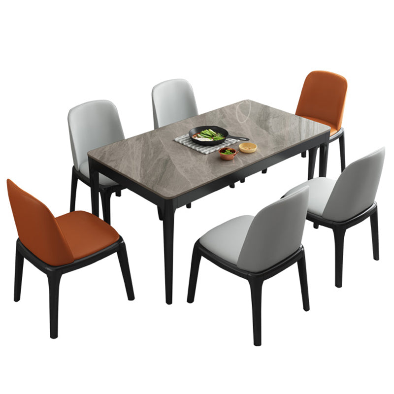 Tavolo da pranzo a 4 gambe in stile moderno tavolo fisso a tre colori di pietra sinterizzata