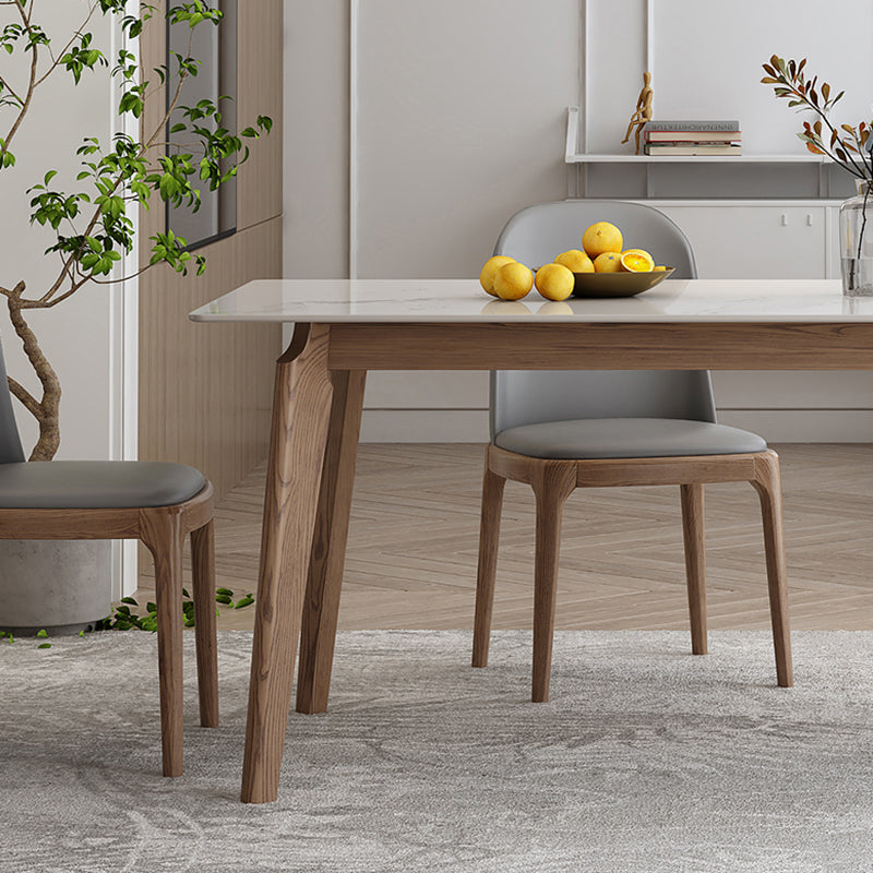 Mesa de comedor de piedra sinterizada industrial Mesa de comedor de cocina rectangular con 4 patas base