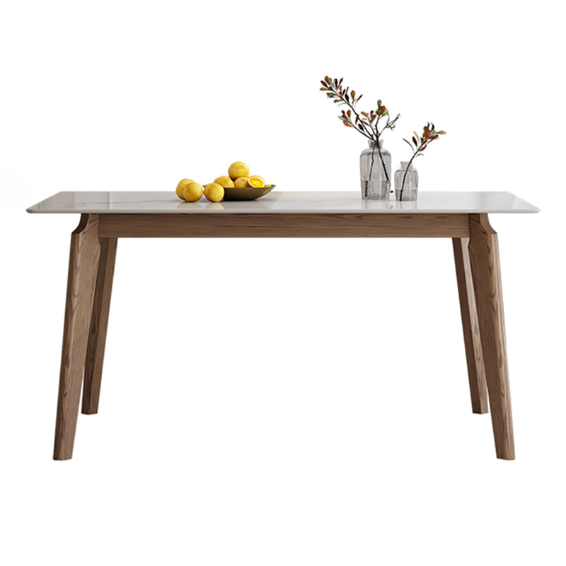 Mesa de comedor de piedra sinterizada industrial Mesa de comedor de cocina rectangular con 4 patas base