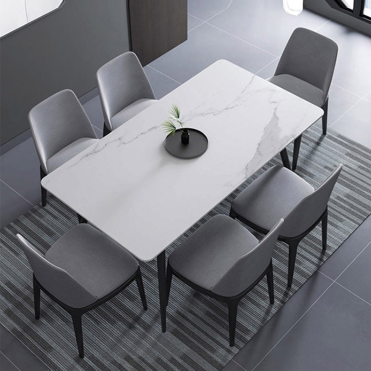 Metal Industrial Rectangle Dining Table Sintered Stone Table for Dining Room