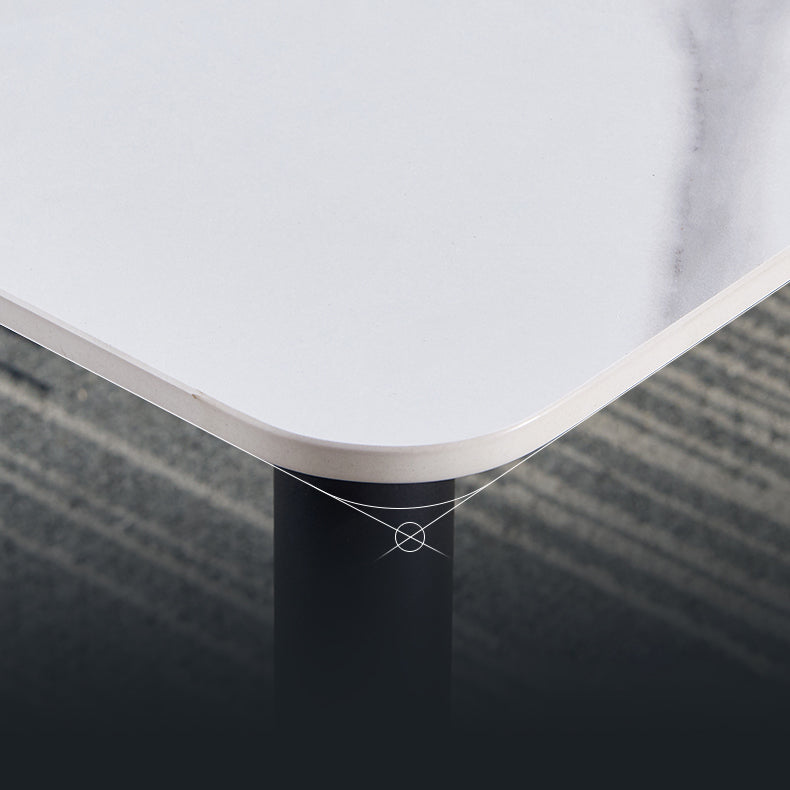 Metal Industrial Rectangle Dining Table Sintered Stone Table for Dining Room