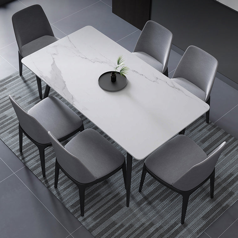 Metal Industrial Rectangle Dining Table Sintered Stone Table for Dining Room