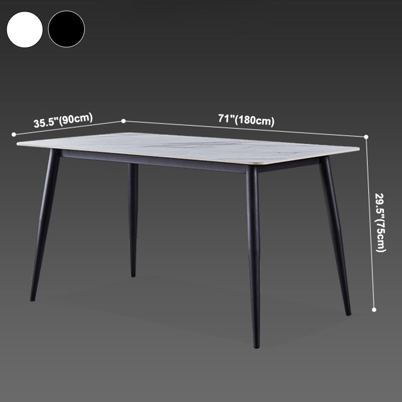 Metal Industrial Rectangle Dining Table Sintered Stone Table for Dining Room