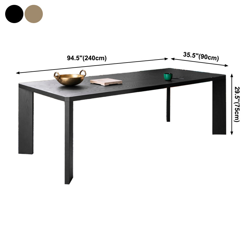 Rectangle Modern Style Dining Table Two-Color Fixed Table with Solid Wood