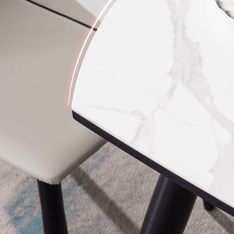Meubles de style contemporain Table du site à manger ronde de 4 pieds avec feuille de goutte