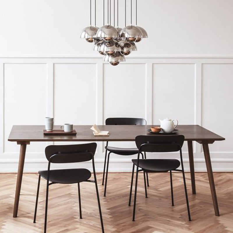 Rectangle Shape Wood Color Dining Table Solid Wood Table Minimalist with 4 Legs