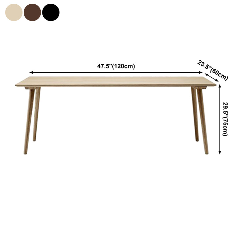 Rectangle Shape Wood Color Dining Table Solid Wood Table Minimalist with 4 Legs