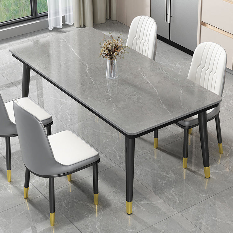 Industrial Standard Rectangle Shape Dining Table Sintered Stone Top Dining Table for Kitchen