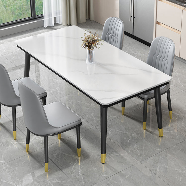 Industrial Standard Rectangle Shape Dining Table Sintered Stone Top Dining Table for Kitchen