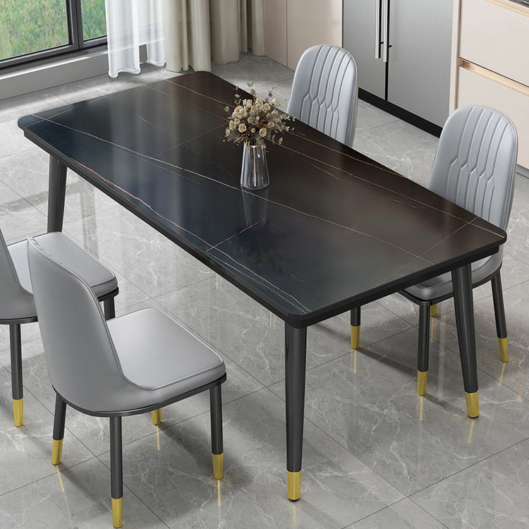 Industrial Standard Rectangle Shape Dining Table Sintered Stone Top Dining Table for Kitchen