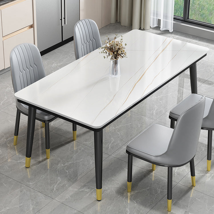 Industrial Standard Rectangle Shape Dining Table Sintered Stone Top Dining Table for Kitchen
