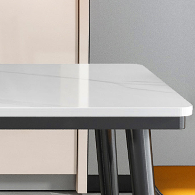 Industrial Standard Rectangle Shape Dining Table Sintered Stone Top Dining Table for Kitchen