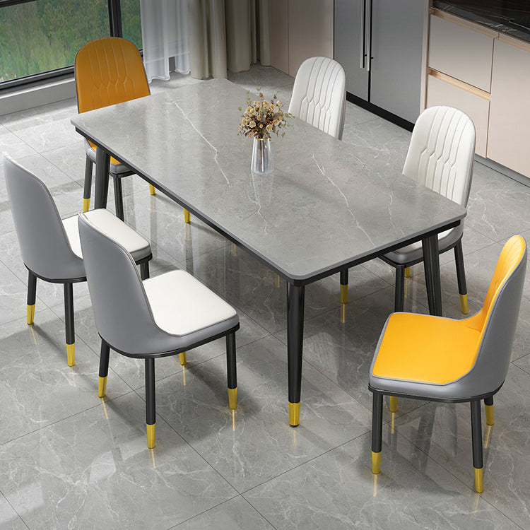 Industrial Standard Rectangle Shape Dining Table Sintered Stone Top Dining Table for Kitchen