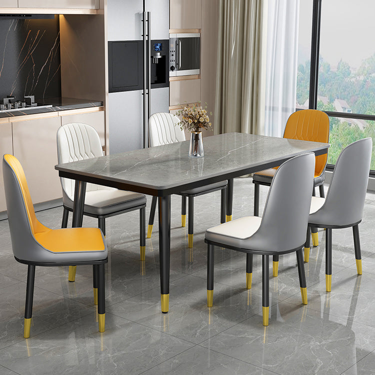 Industrial Standard Rectangle Shape Dining Table Sintered Stone Top Dining Table for Kitchen
