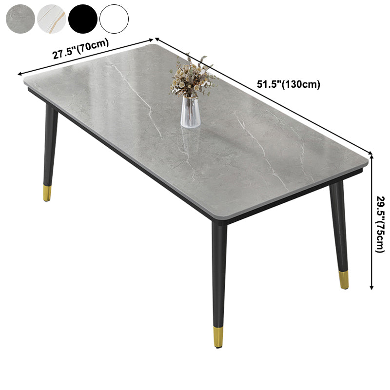 Industrial Standard Rectangle Shape Dining Table Sintered Stone Top Dining Table for Kitchen