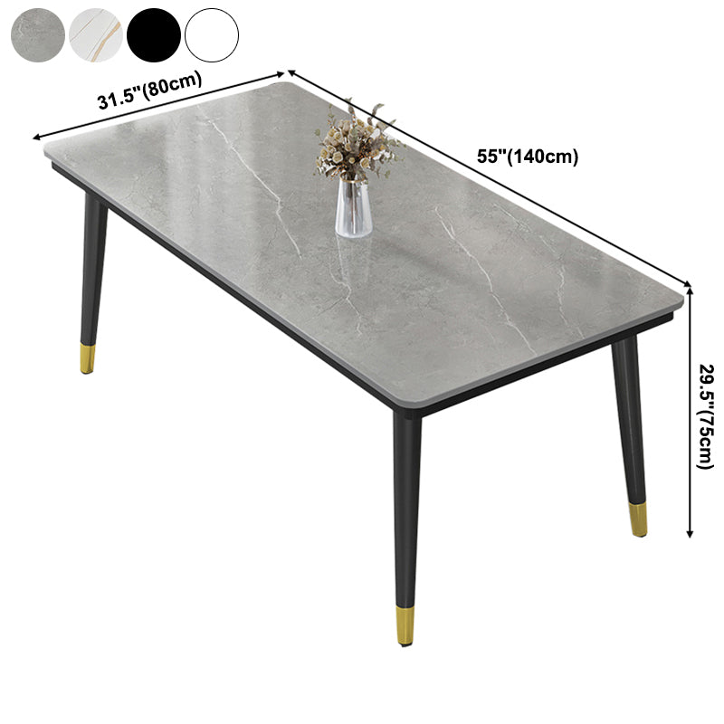 Industrial Standard Rectangle Shape Dining Table Sintered Stone Top Dining Table for Kitchen