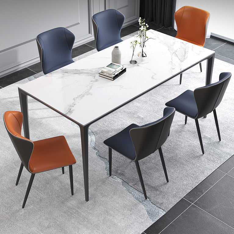 Minimalist Rectangle Shape Dining Table Standard Sintered Stone Top Dining Table for Kitchen