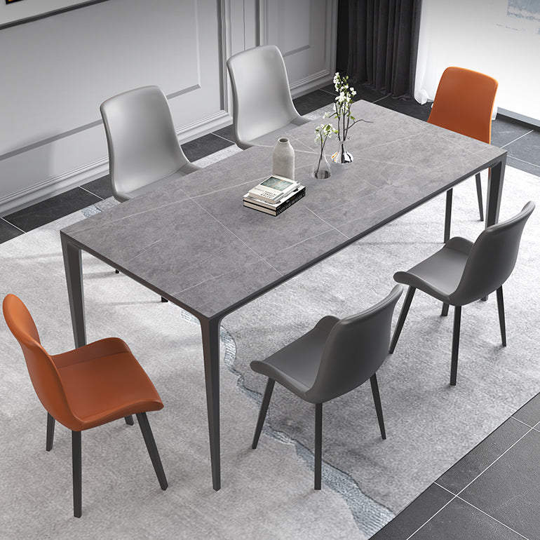 Minimalist Rectangle Shape Dining Table Standard Sintered Stone Top Dining Table for Kitchen