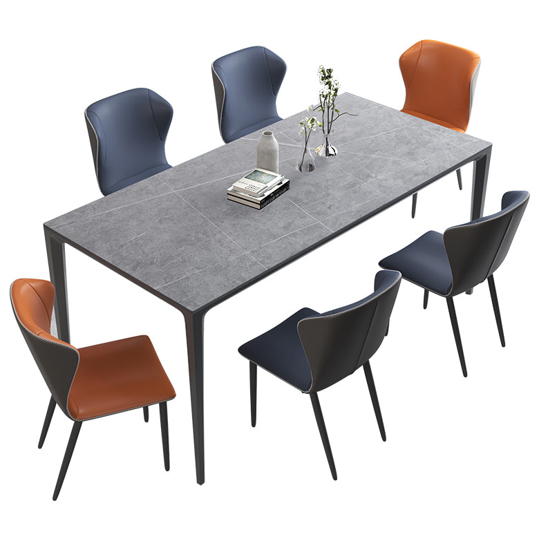 Minimalist Rectangle Shape Dining Table Standard Sintered Stone Top Dining Table for Kitchen