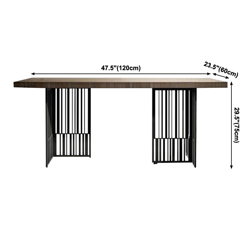 Mesa de comedor rectangular industrial de metal mesa de comedor de madera para cocina