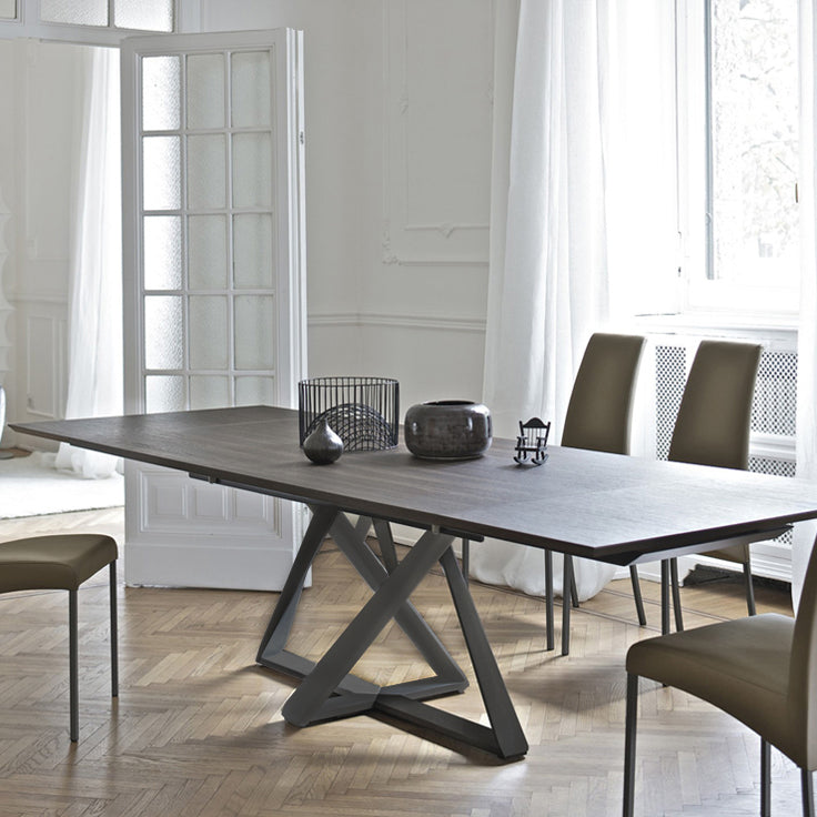 Metal Industrial Rectangle Dining Table Solid Wood Table for Dining Room and Kitchen
