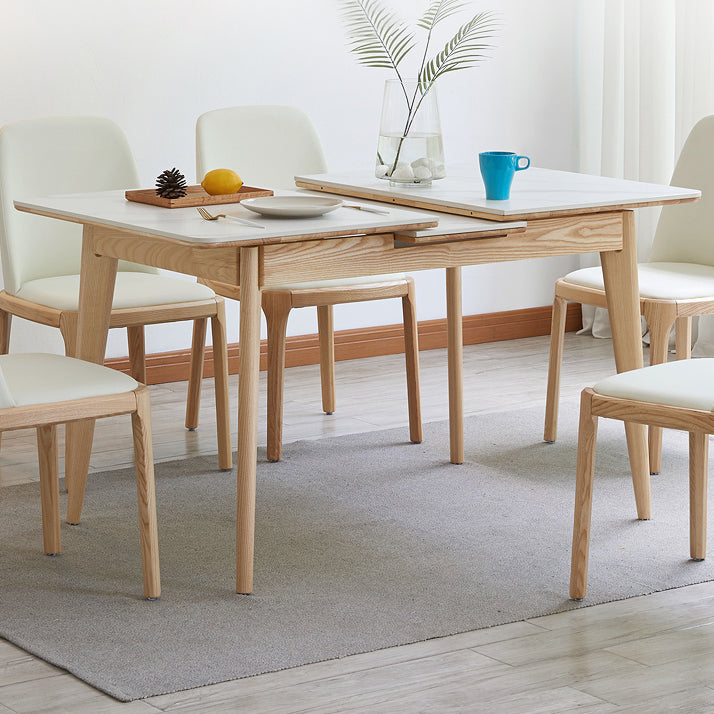 Rechthoekige uitschuifbare stenen eettafel Traditionele luxe dinettetafel met 1,20 meter