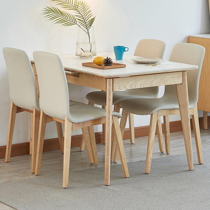 Rechthoekige uitschuifbare stenen eettafel Traditionele luxe dinettetafel met 1,20 meter
