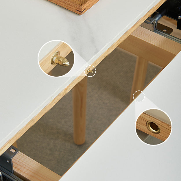 Rechthoekige uitschuifbare stenen eettafel Traditionele luxe dinettetafel met 1,20 meter