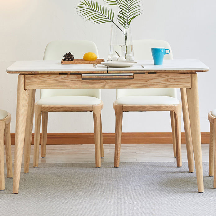Rechthoekige uitschuifbare stenen eettafel Traditionele luxe dinettetafel met 1,20 meter