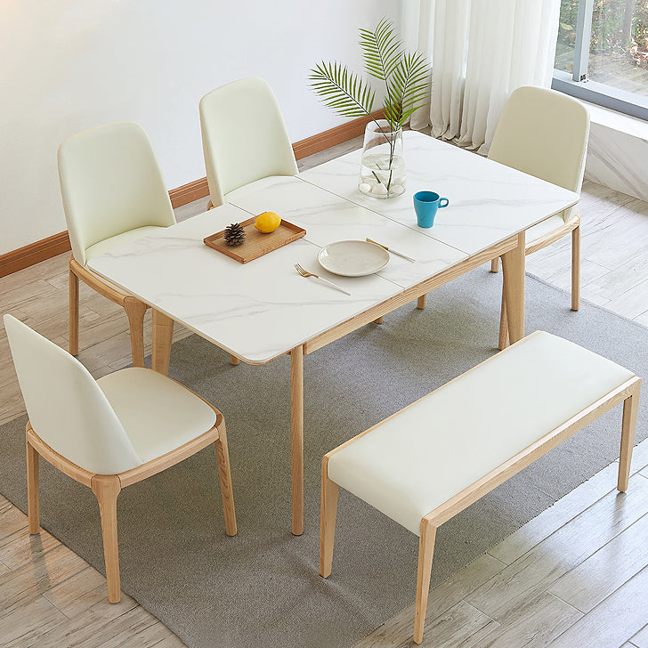 Rechthoekige uitschuifbare stenen eettafel Traditionele luxe dinettetafel met 1,20 meter