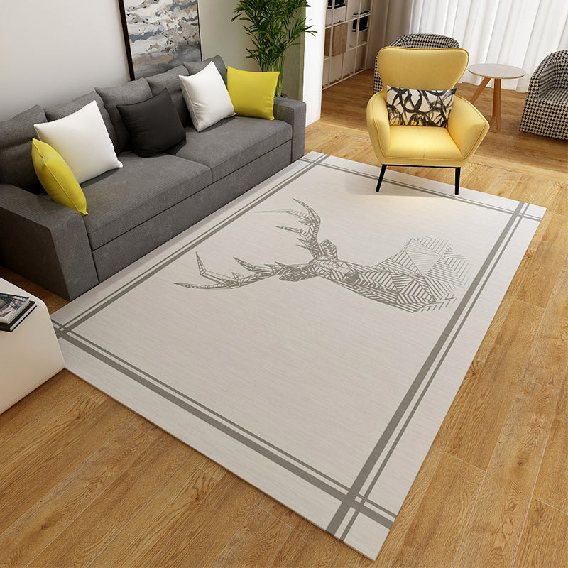 Tapis de motif de cerf contemporain Tapis en polyester tapis de support sans glissement pour le salon