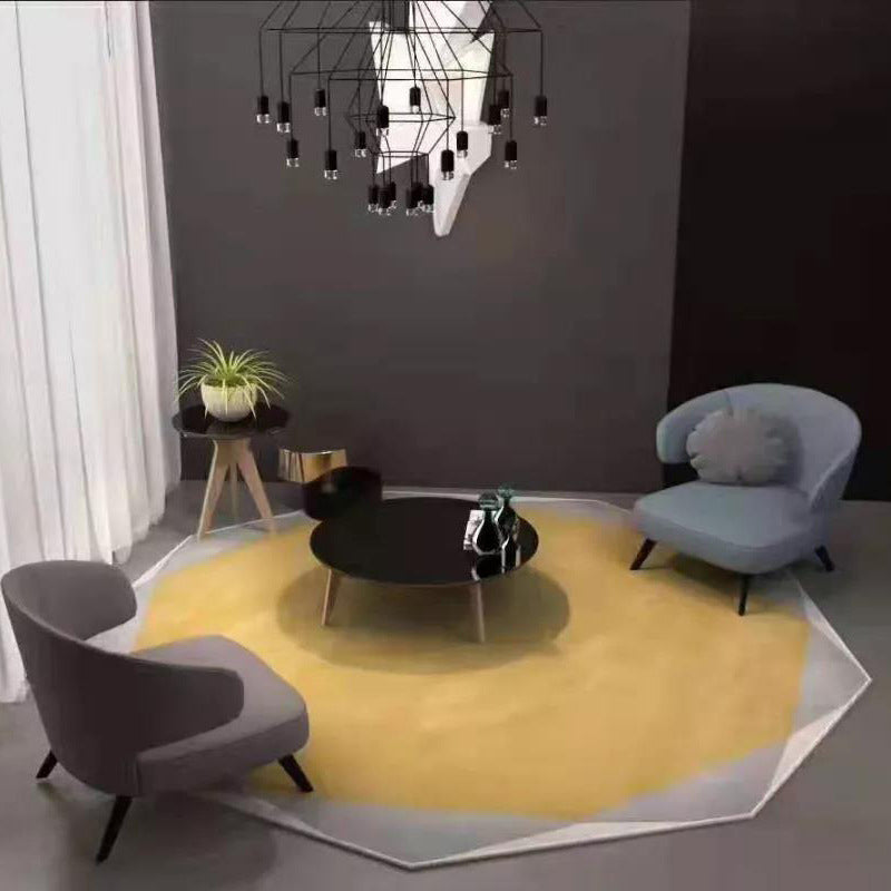 Tapis décontracté orange, couleur Polyester, lavable, pour l'intérieur, pour la décoration de la maison