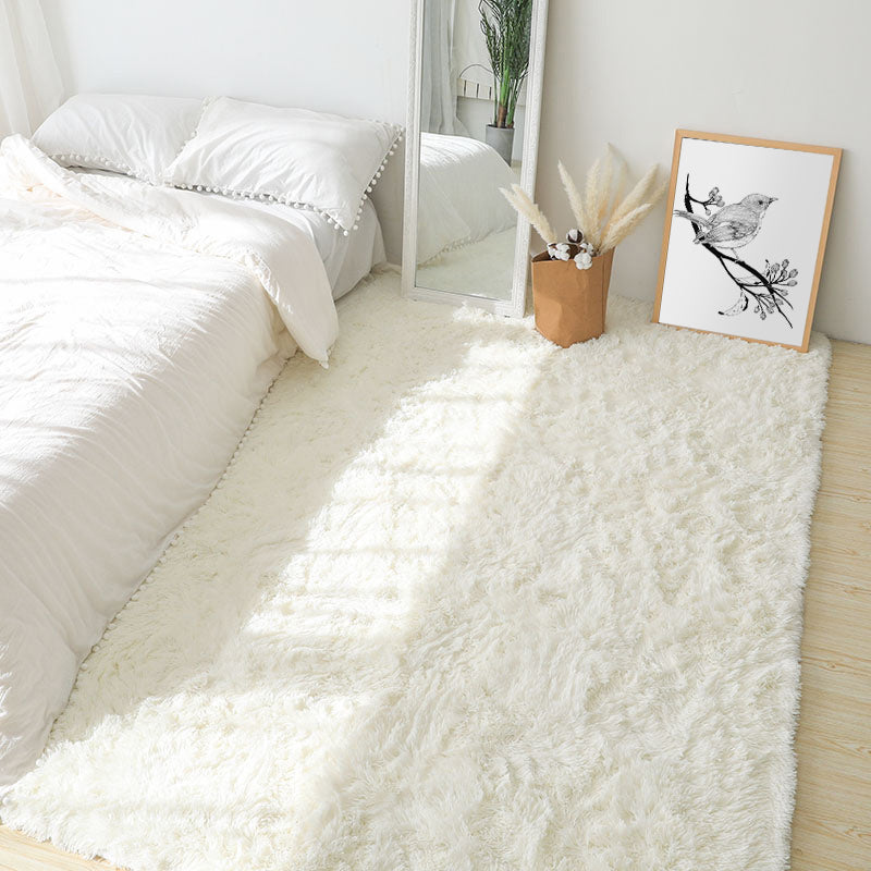 Simple Area Carpet Modern Solid Color Polyester Carpet Non-Slip Area Shag Rug for Living Room