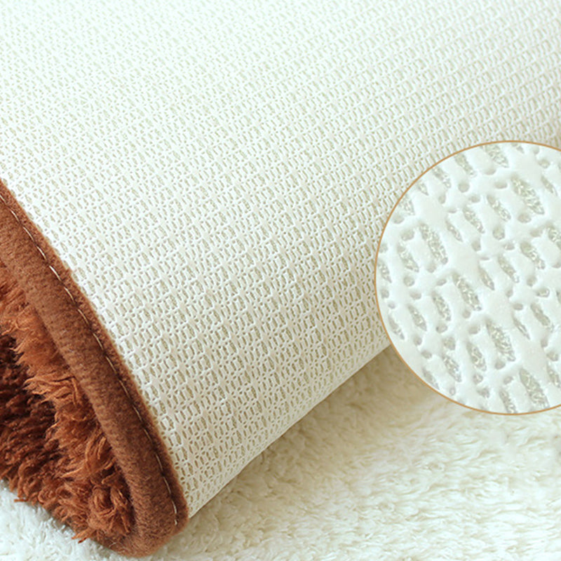 Casual Plain Shag Rug Polyester Indoor Carpet Non-Slip Backing Area Rug for Home Decoration