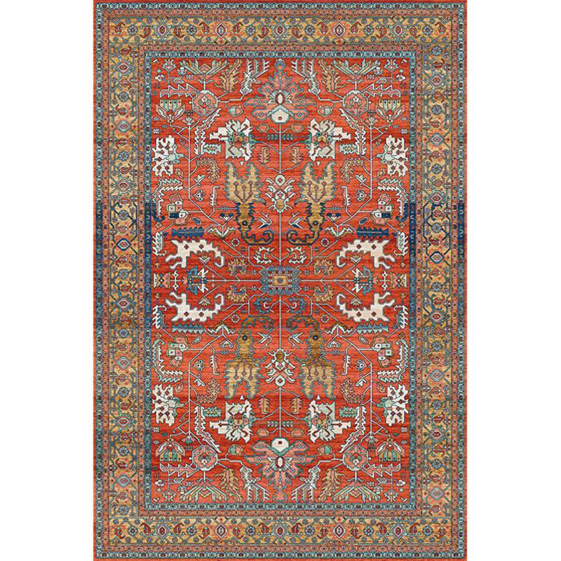 Moroccan Medallion Pattern Carpet Polyester Area Rug Stain Resistant Indoor Rug for Living Room