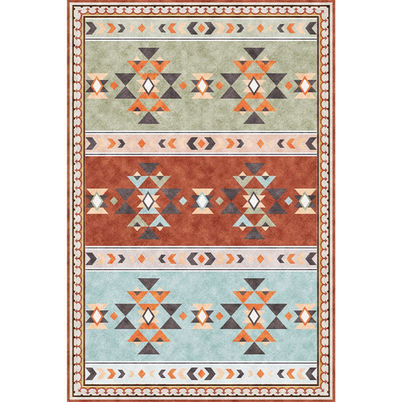 Moroccan Medallion Pattern Carpet Polyester Area Rug Stain Resistant Indoor Rug for Living Room