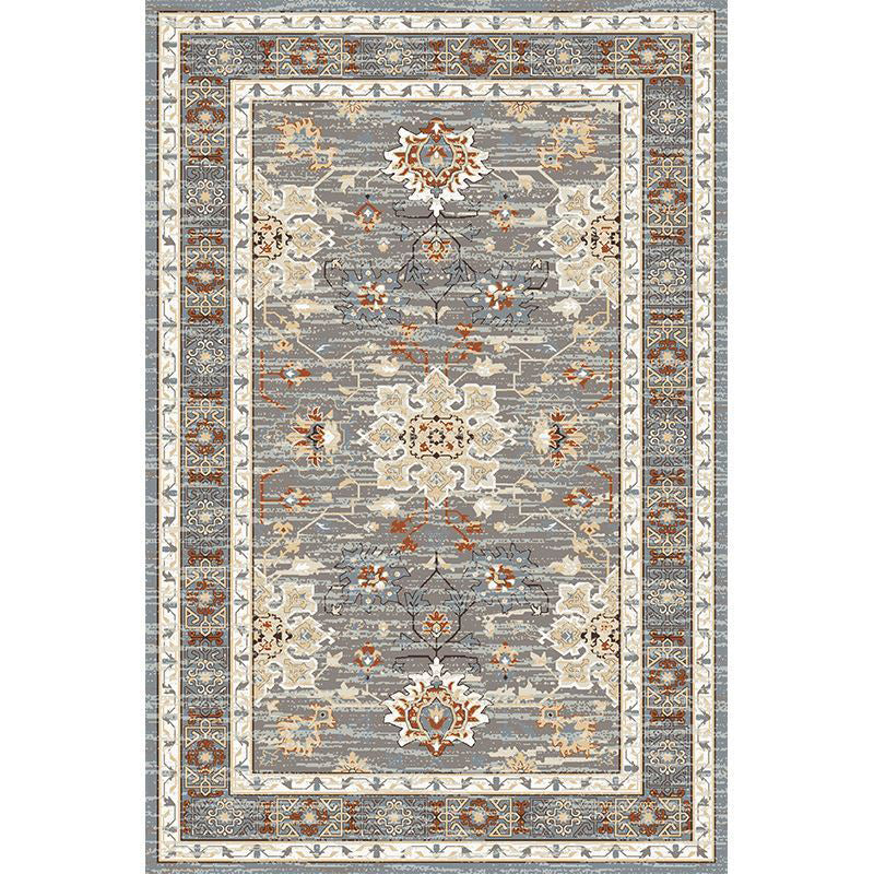 Moroccan Medallion Pattern Carpet Polyester Area Rug Stain Resistant Indoor Rug for Living Room